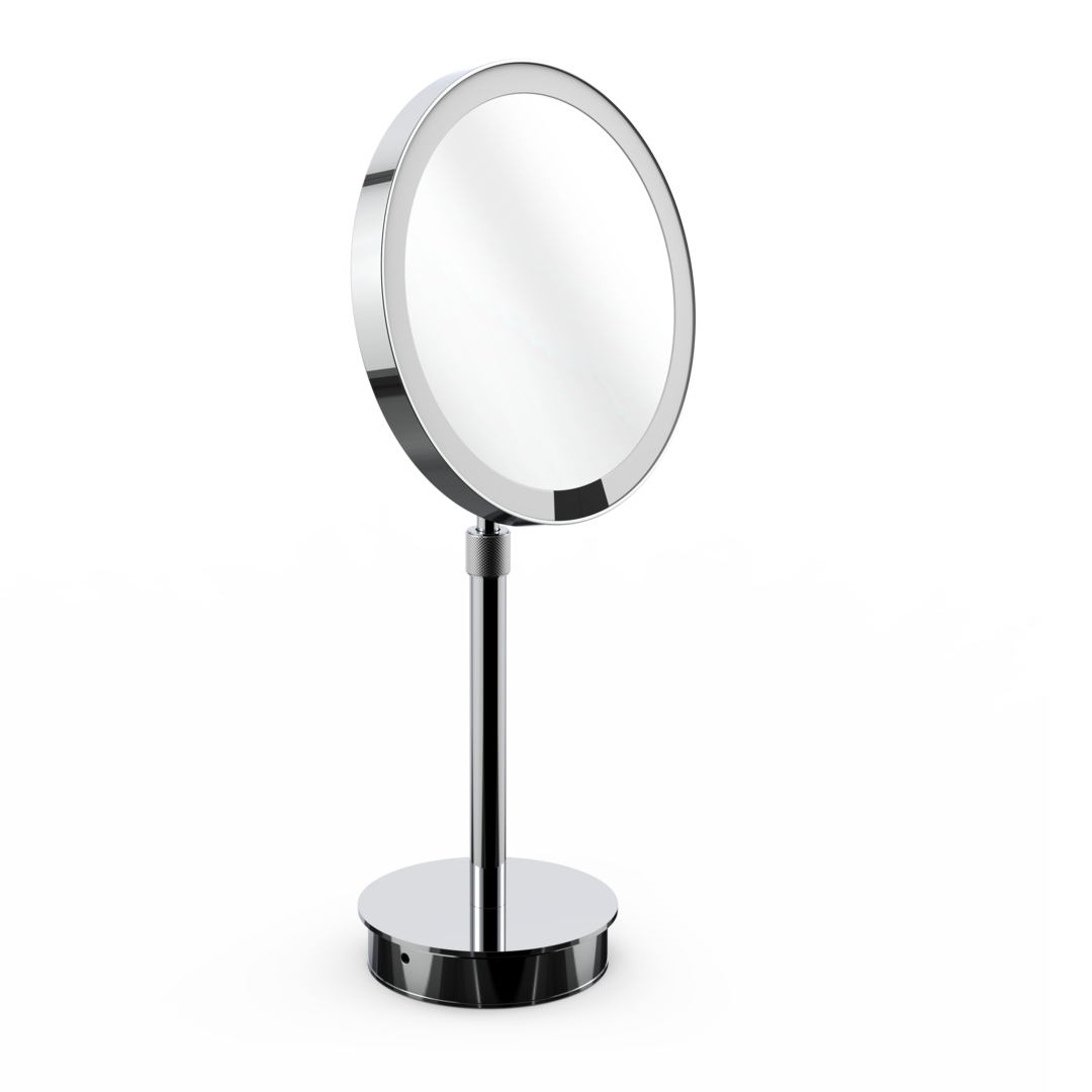 Decor Walther LOOK PLUS SR 7X LED Standkosmetikspiegel beleuchtet – Chrom - 7-fache Vergrößerung - Wiederaufladbar – Art. 0125500