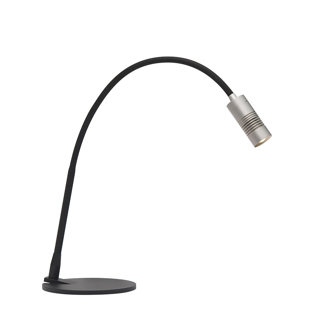 Oligo - Tischleuchte a little Bit-Tischleuchte-Oligo-Kopf Chrom matt / Flexarm Schwarz matt-45-898-24-23-TOJU Interior