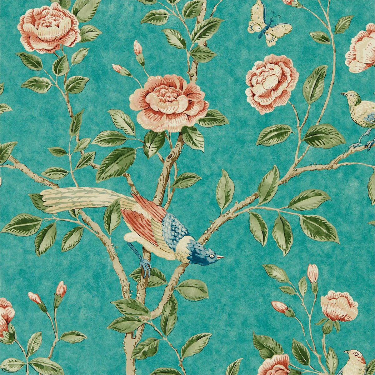Sanderson - Tapete Andhara-Tapeten-Sanderson-TEAL/TUMERIC 216796-216796-Toju Interior
