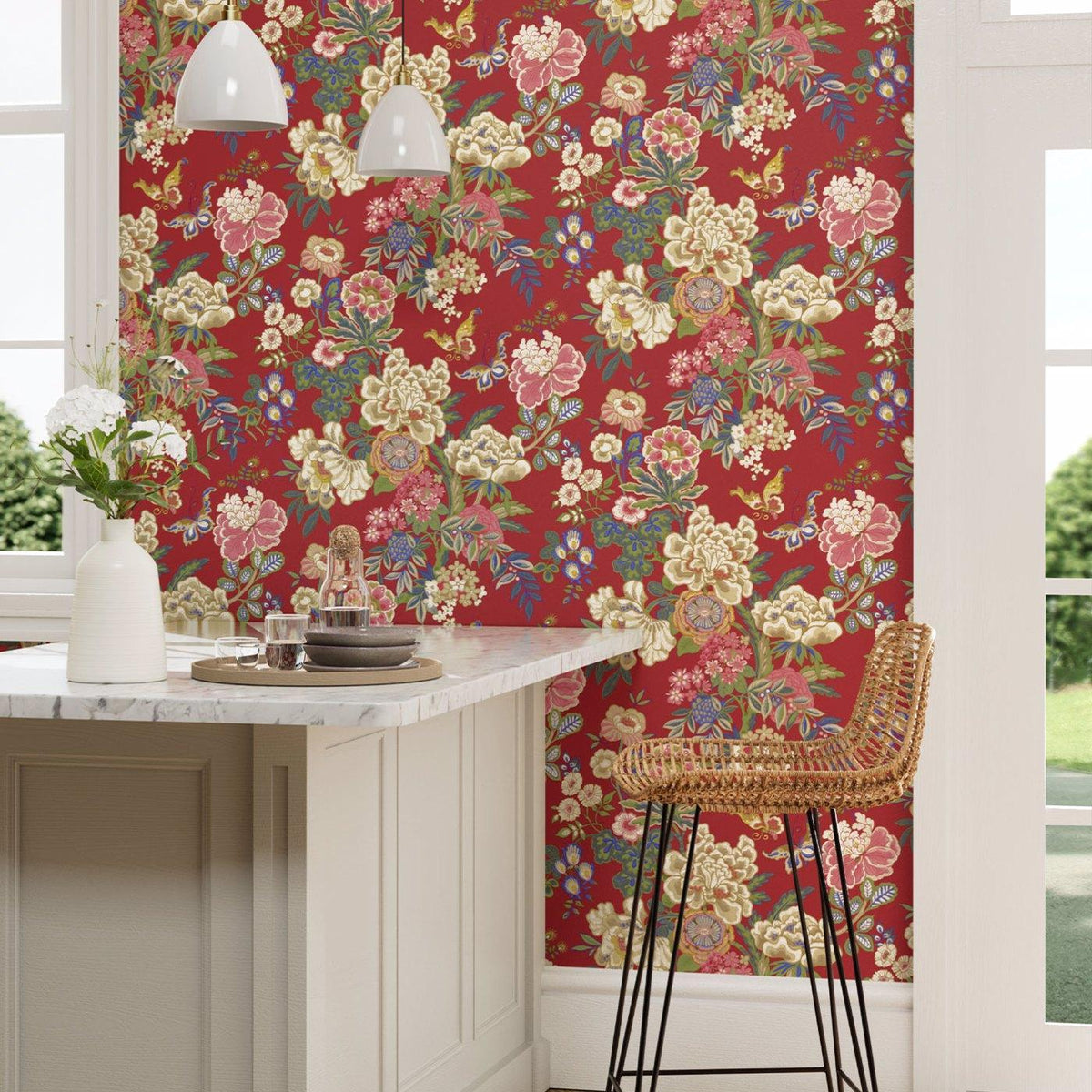 Sanderson - Tapete Emperor Peony-Tapeten-Sanderson--Toju Interior