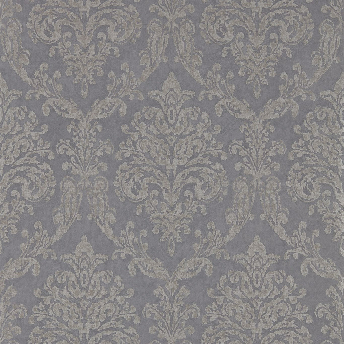 Sanderson - Tapete Riverside Damask-Tapeten-Sanderson-STEEL/SILVER 216291-216291-Toju Interior