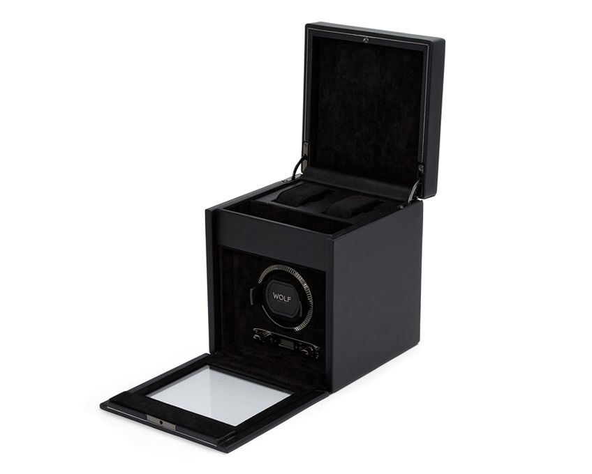 Wolf - Uhrenbeweger british racing single watch winder with storage black-Uhrenbeweger-Wolf 1834-TOJU Interior