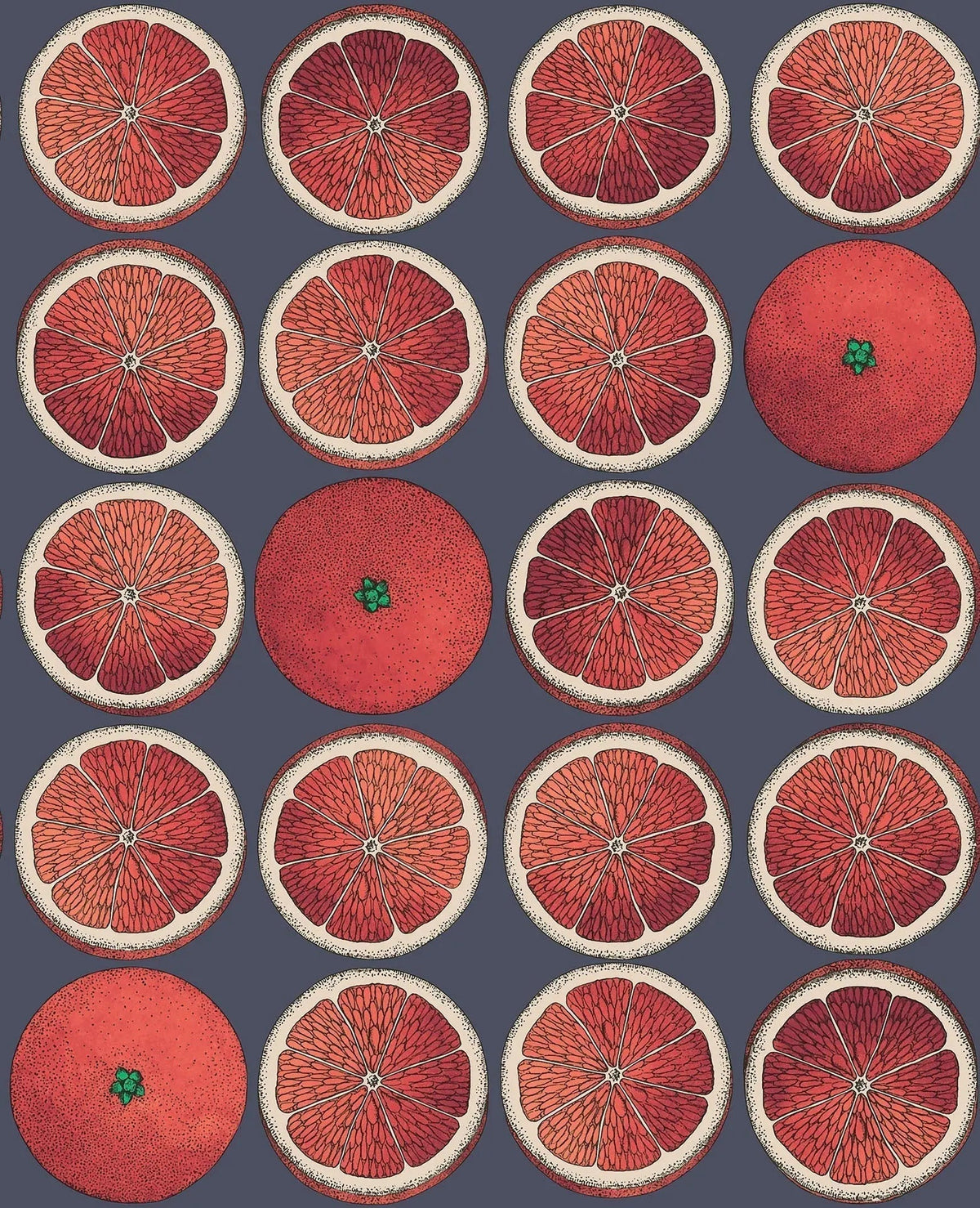 Cole & Son Arance Tapete in Blood Orange & Ink
