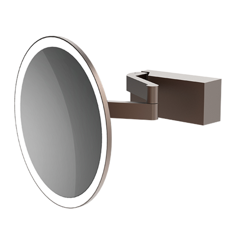 Decor Walther VISION R 5X Wandkosmetikspiegel beleuchtet – Dark Metal Matt PVD - 5-fache Vergrößerung – Art. 0123159