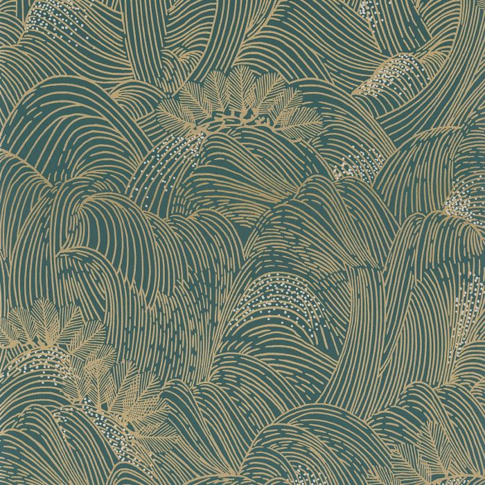Casamance Marée Haute Tapete Vert Anglais / Doré – 75902344