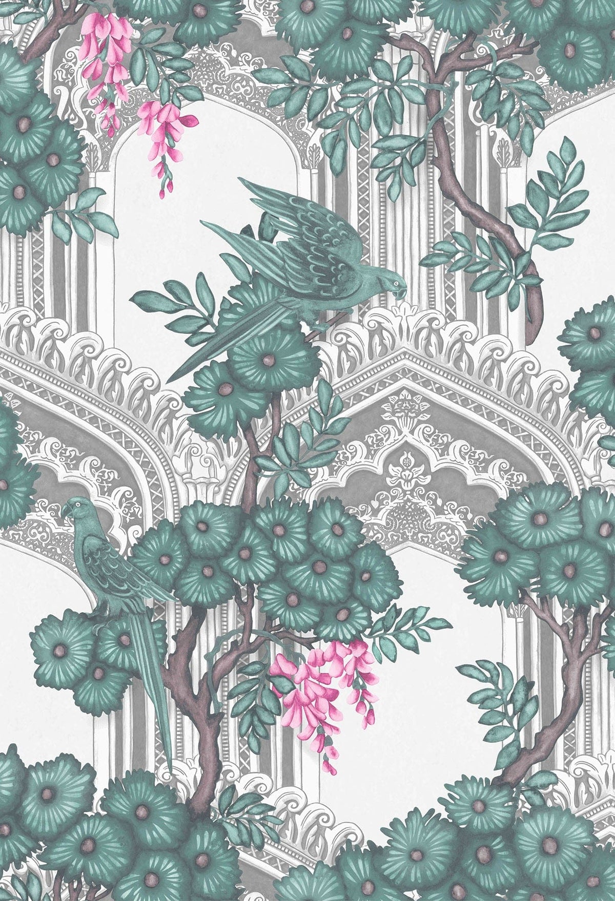 Cole & Son Babylon Tapete – Teal & Pink (113/13039)