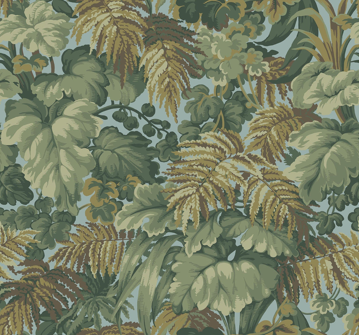 Cole & Son Royal Fernery Khaki, Sage & Print Room Blue 113/3008 – Muster