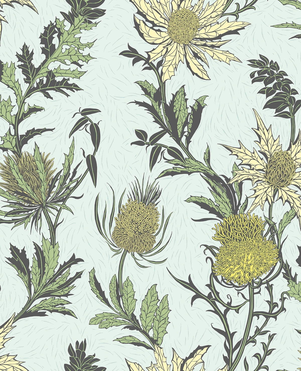 Cole & Son Thistle Lemon & Olive on Sea Foam 115/14042 – Muster