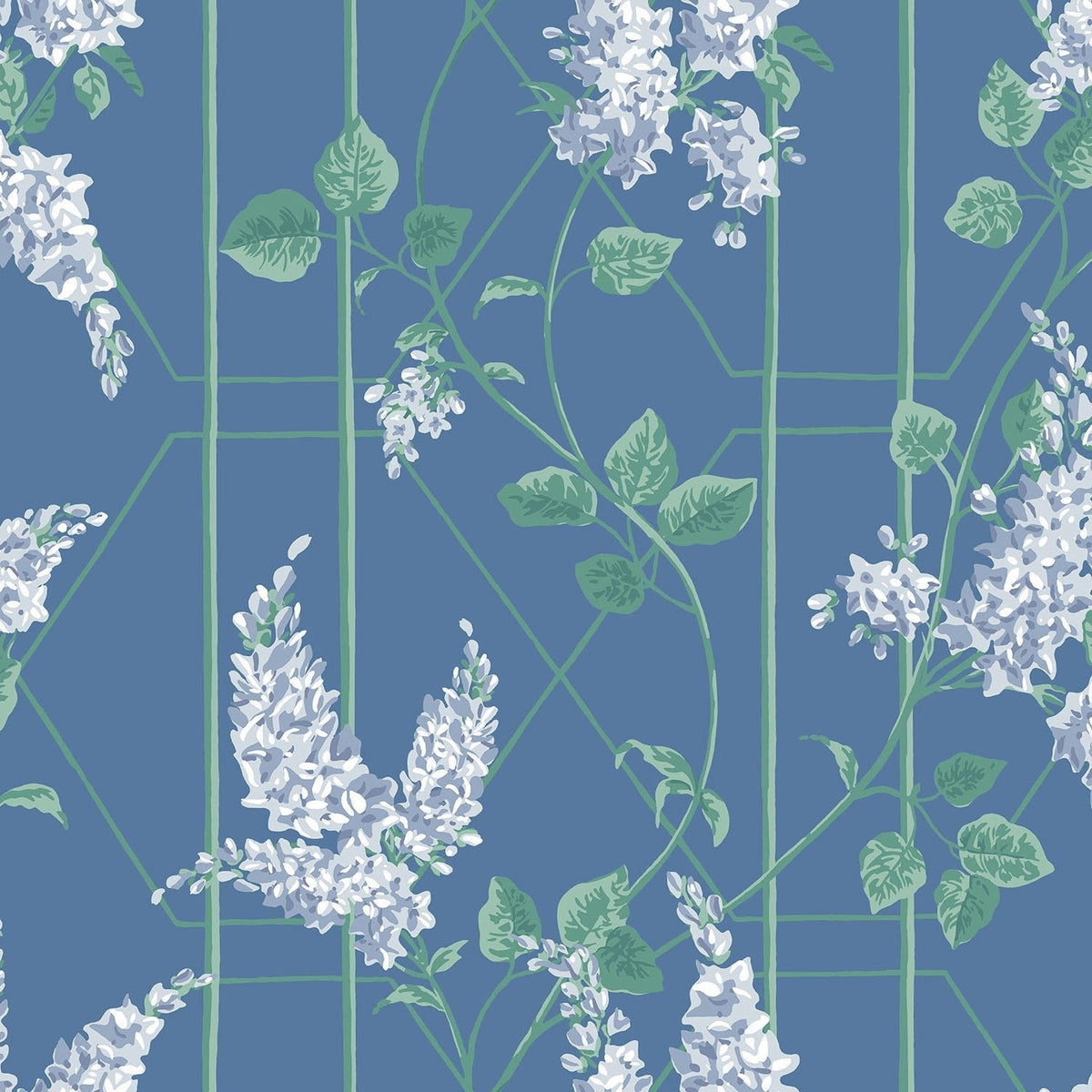 Cole & Son Wisteria Powder Blue & Viridian on Cerulean Sky 115/5015 – Muster