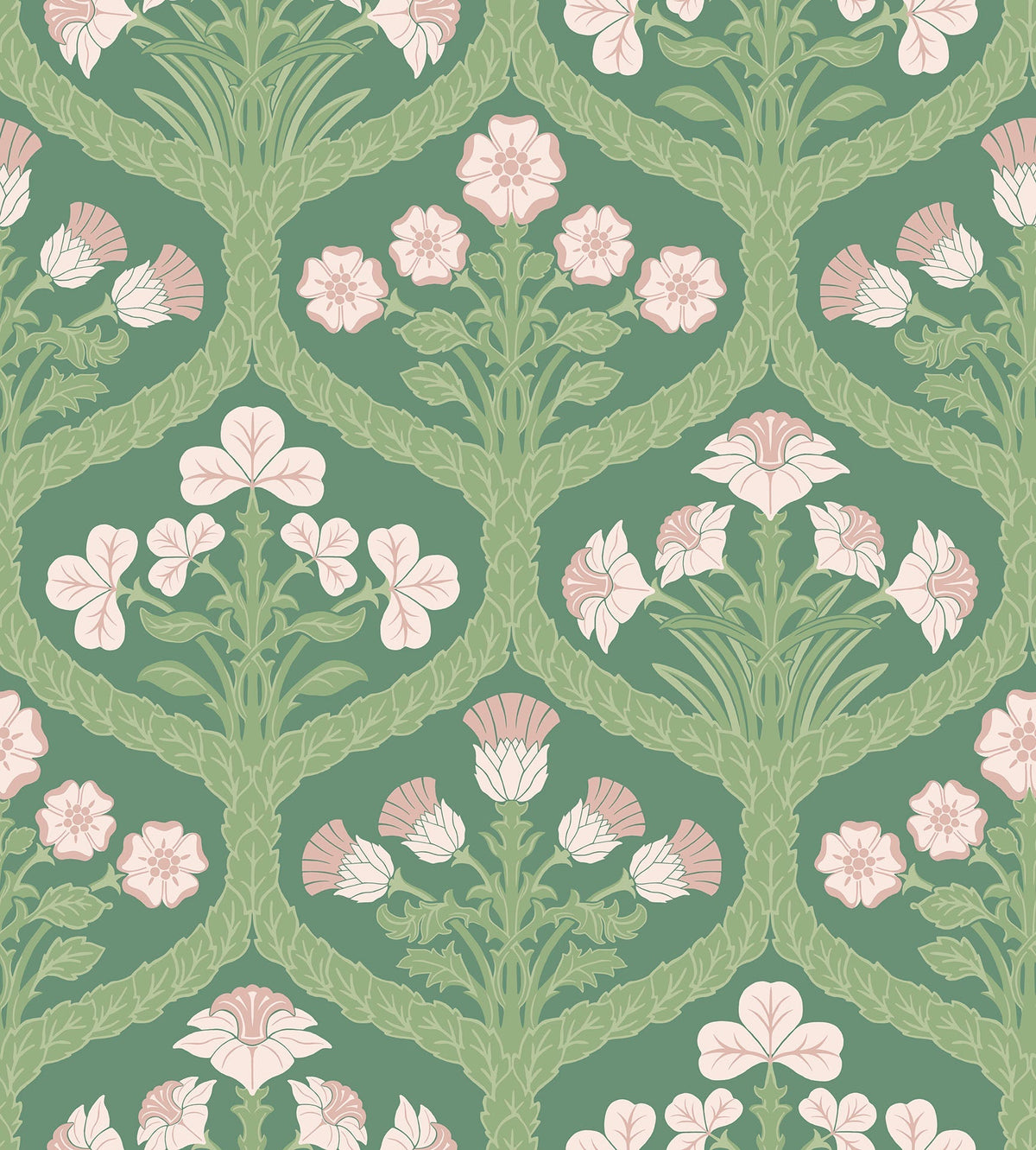Cole & Son Floral Kingdom Ballet Slipper & Leaf Green on Forest 116/3009 – Muster