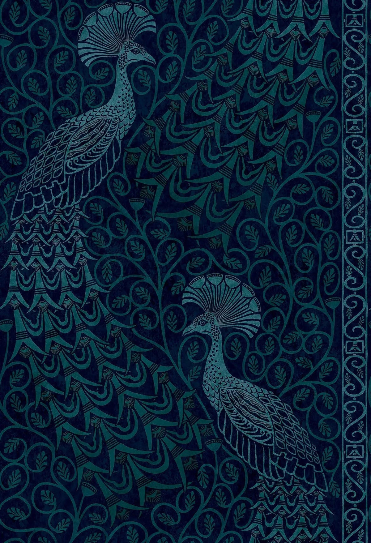 Cole & Son Pavo Parade Metallic Petrol on Ink 116/8028 – Muster