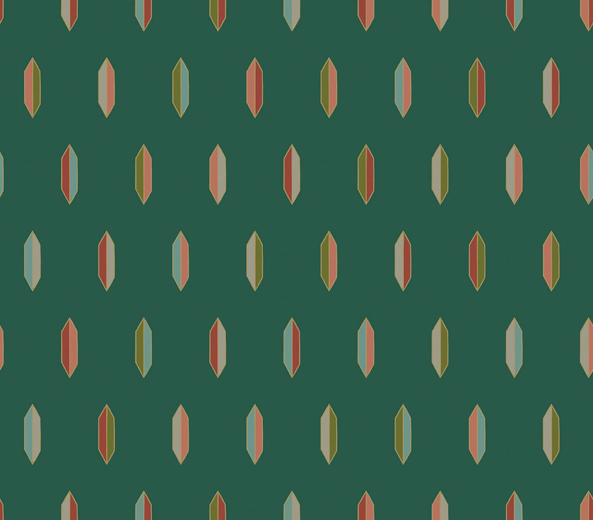 Cole & Son Inlay Jewel Multi & Copper on Racing Green, Tapete 131/2004