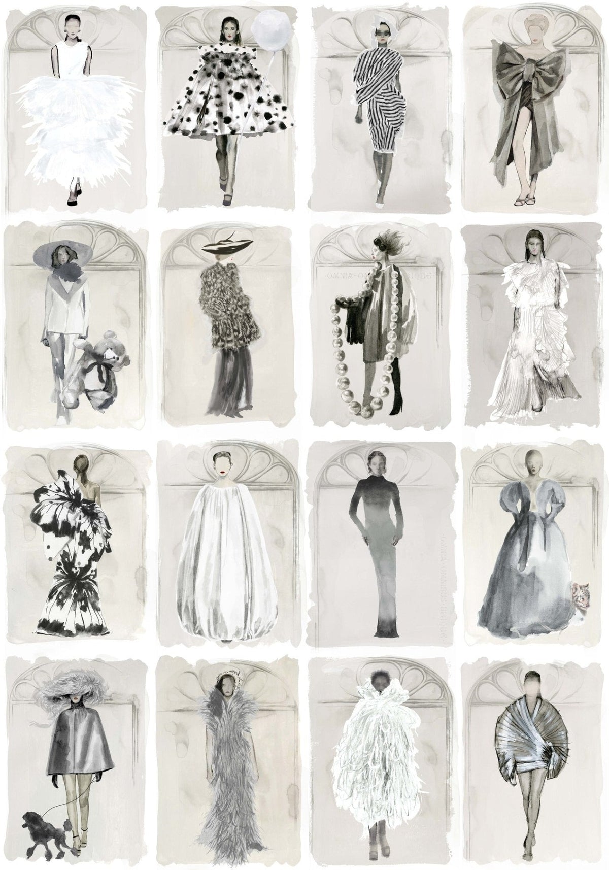 Cole & Son Couture Carousel with Windows – Monochrome Pearl (175/2008M), Musteransicht
