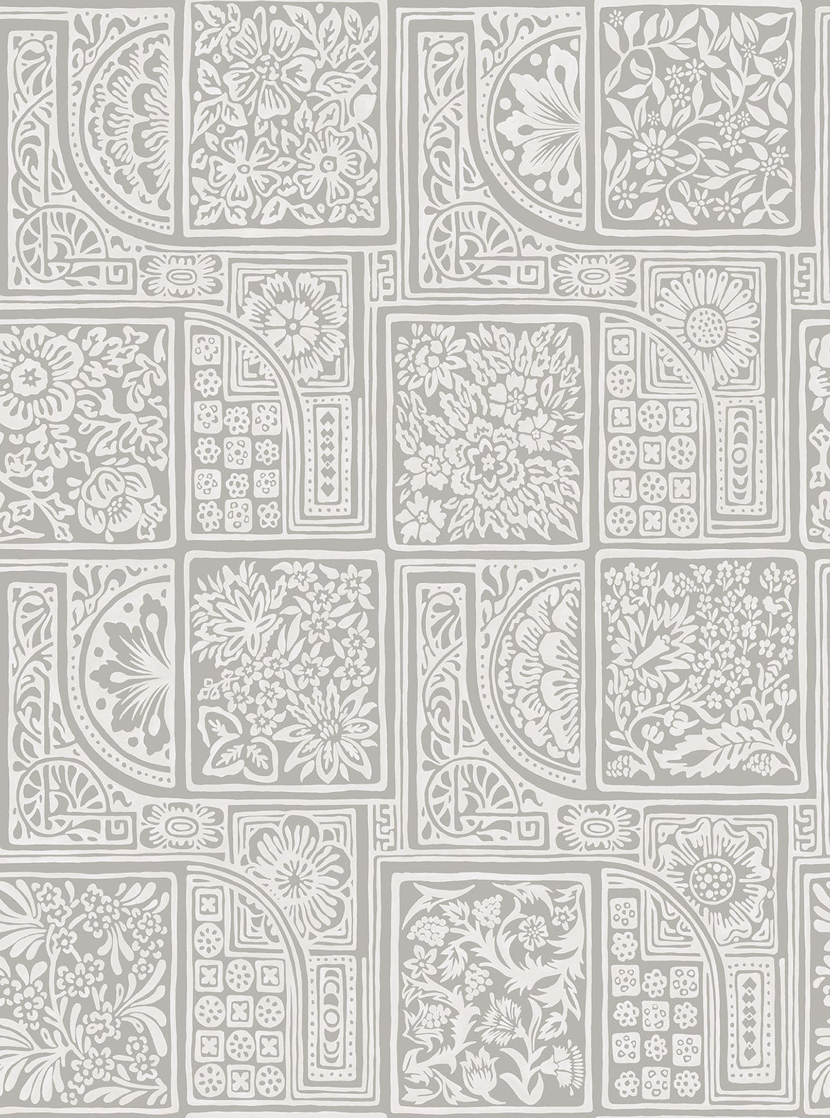 Cole & Son Bellini Tapete – Grey on White (108/9047), Musteransicht