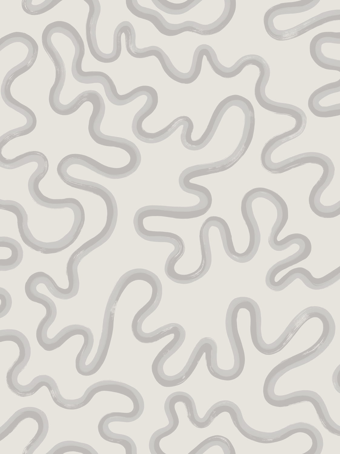 Cole & Son Rainforest Squiggle – Soft Grey & Dove on Chalk (130/8029)