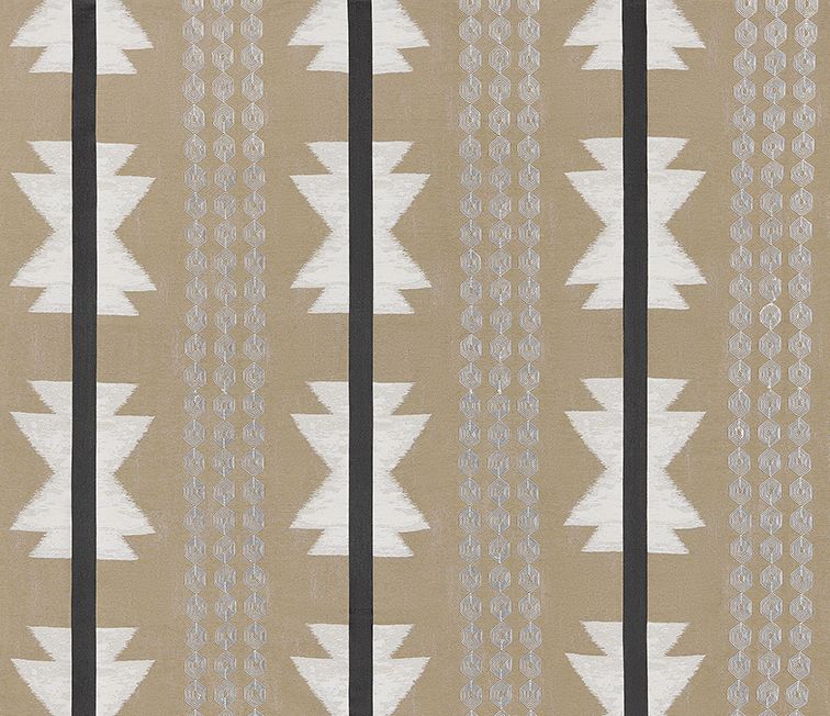 Osborne & Little Chimayo – Stoff – F7954-02 – Oatmeal / Charcoal