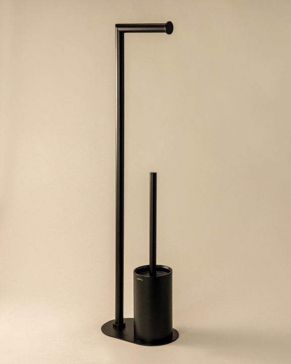 Cosmic Architect S+ Stand-Toilettenbürstenhalter mit Rollenhalter – Schwarz matt