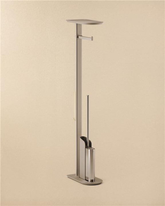 Cosmic Flat Stand-Toilettenbürstenhalter mit Rollenhalter – Chrom