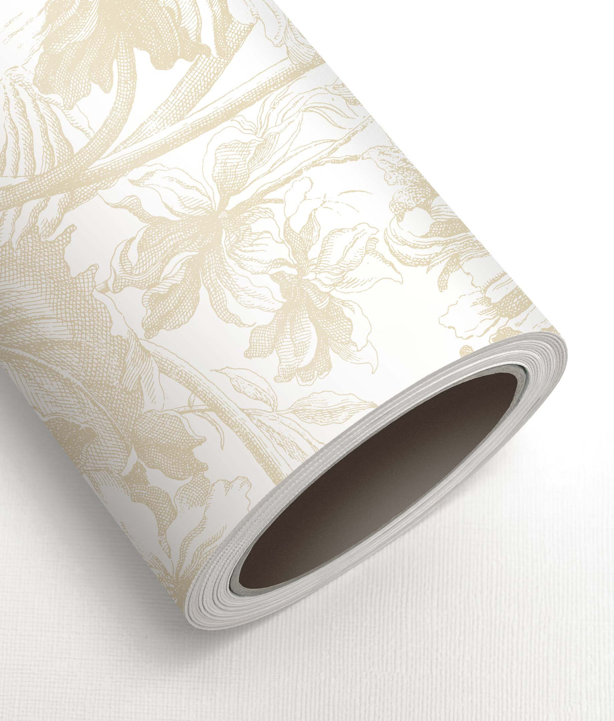 KEK Amsterdam Engraved Flowers Beige Tapete – Materialrolle
