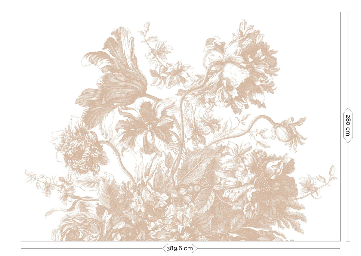 KEK Amsterdam Engraved Flowers Nude Tapete – 389,6 × 280 cm FU-044