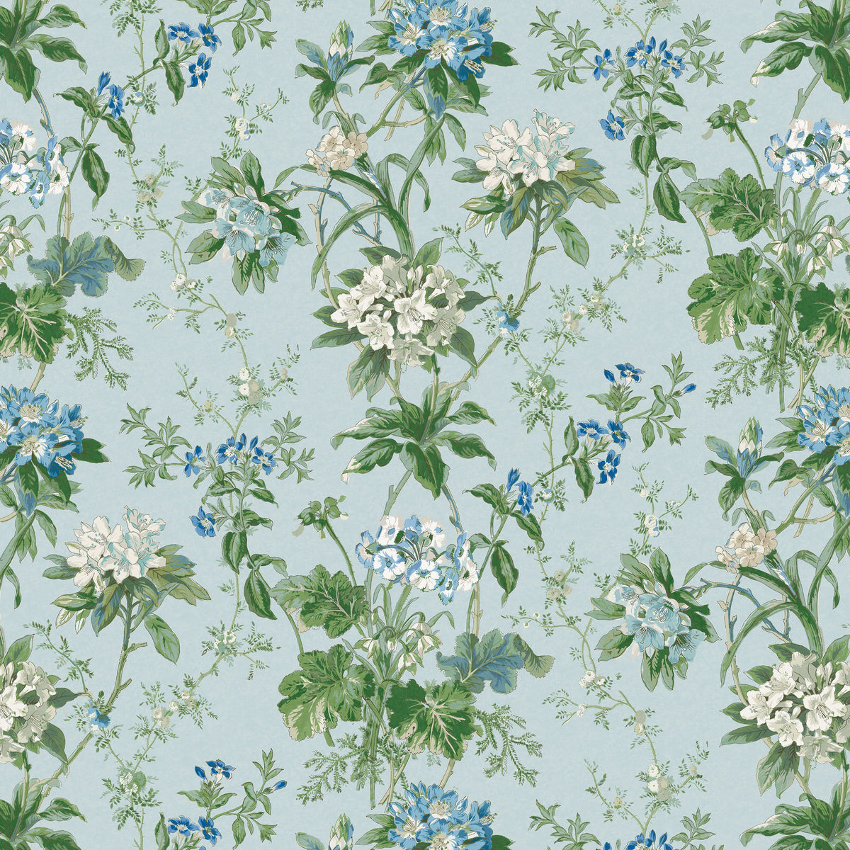 Nina Campbell Somerhill – Stoff – NCF4531-01 – Blue / Green / White