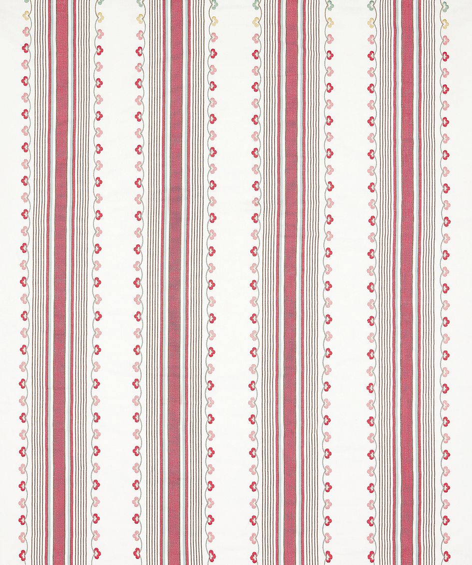 Nina Campbell Mabel Stripe – Stoff – NCF4552-01 – Ruby / Duck Egg