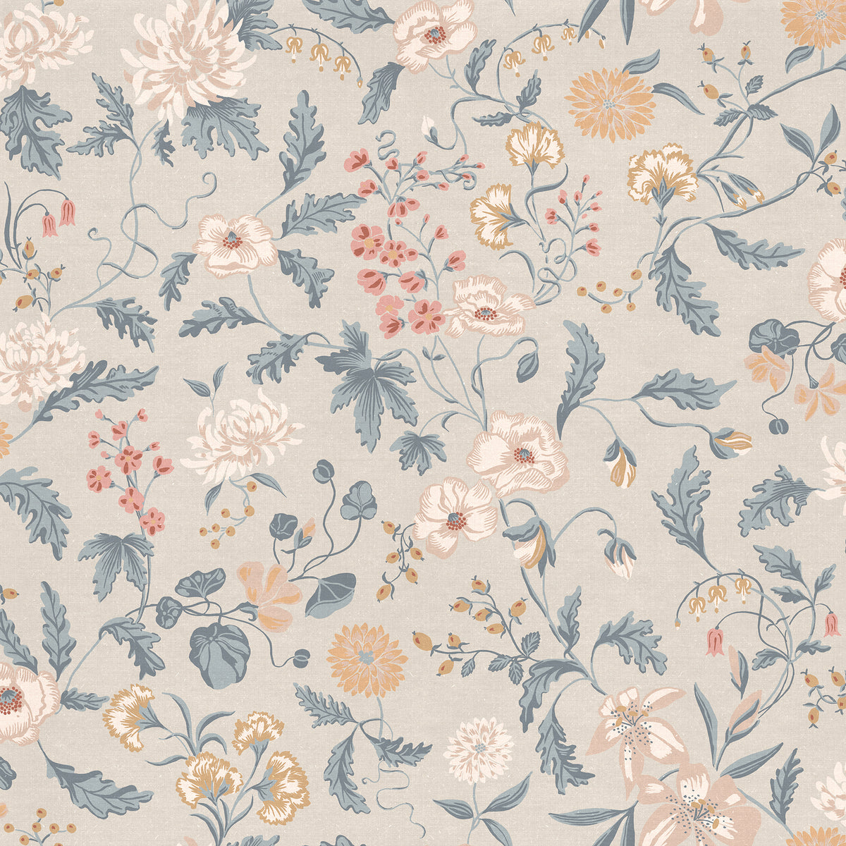 Sandberg Suzanne Folklore Blue S10174 – Tapetenmuster