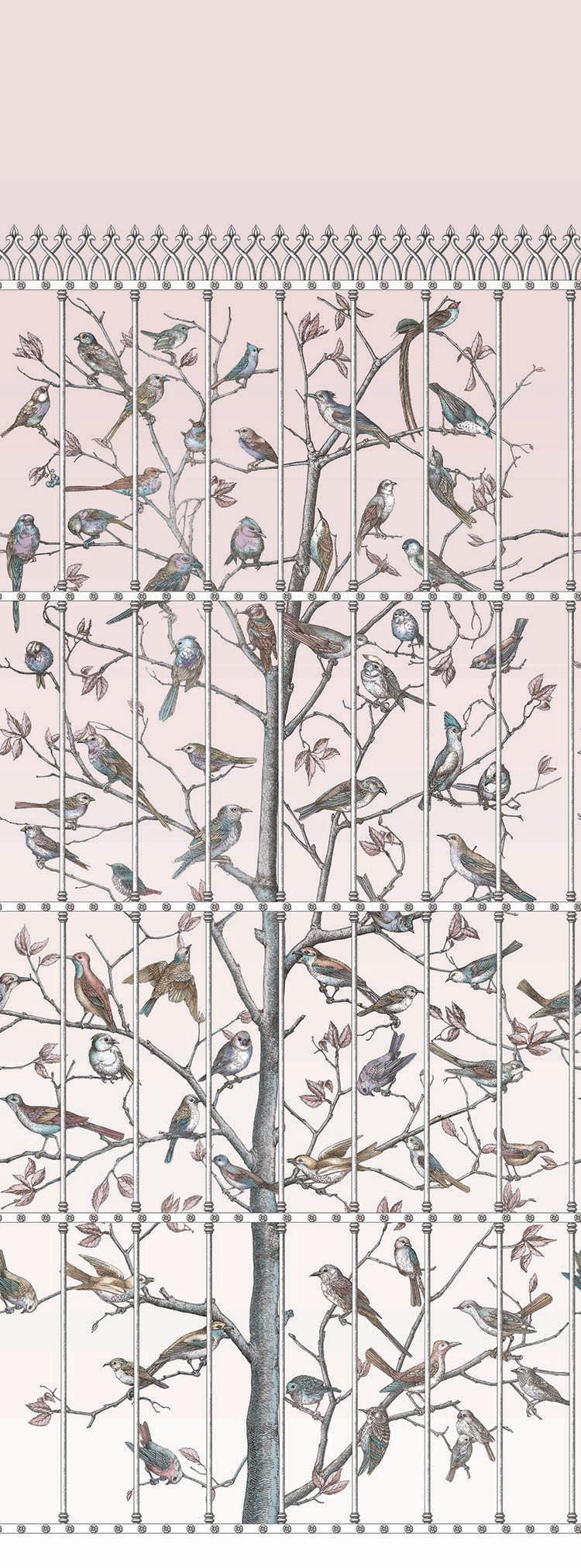 Cole & Son Fornasetti Uccelli Paneltapete, Ballet Slipper, 114/11022
