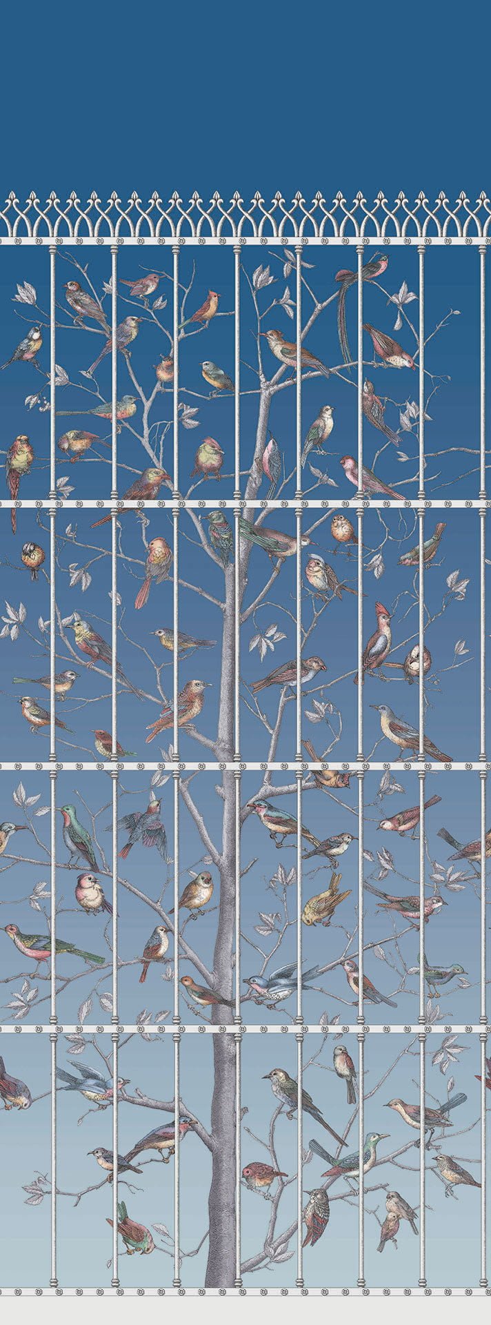 Cole & Son Fornasetti Uccelli Paneltapete, Cerulean Sky, 114/11023