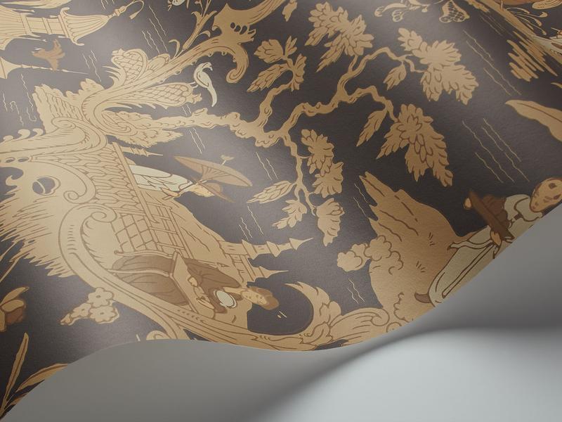 Cole and Son - Tapete Chinese Toile Wallpaper-Tapeten-Cole & Son-Spice on Soot S100/8040-TOJU Interior