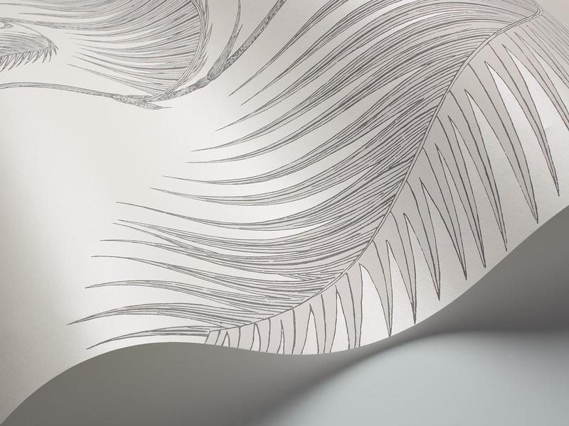 Cole and Son - Tapete Palm Leaves Wallpaper-Tapeten-Cole & Son-Soft Grey auf pearl-TOJU Interior
