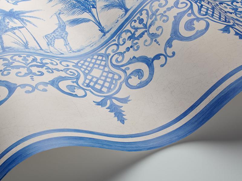 Cole and Son - Tapete Rousseau Border Wallpaper-Tapeten-Cole & Son-Blue on White S99/10042-TOJU Interior