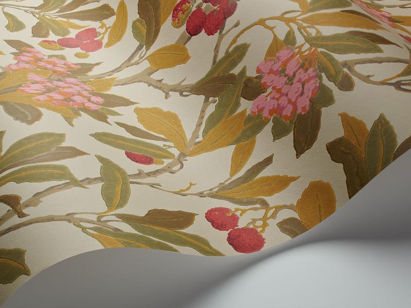 Cole and Son - Tapete Strawberry Tree Wallpaper-Tapeten-Cole & Son-Fuchsia Red & Olive on Safari S100/10047-TOJU Interior