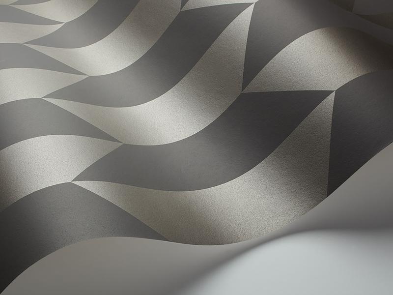 Cole and Son - Tapete Tile Wallpaper-Tapeten-Cole & Son-Charcoal & Metallic Pewter S105/12051-TOJU Interior