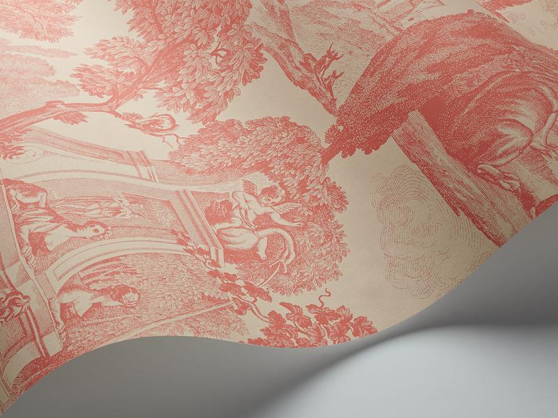Cole and Son - Tapete Versailles Wallpaper-Tapeten-Cole & Son-Coral on Stone S99/15060-TOJU Interior