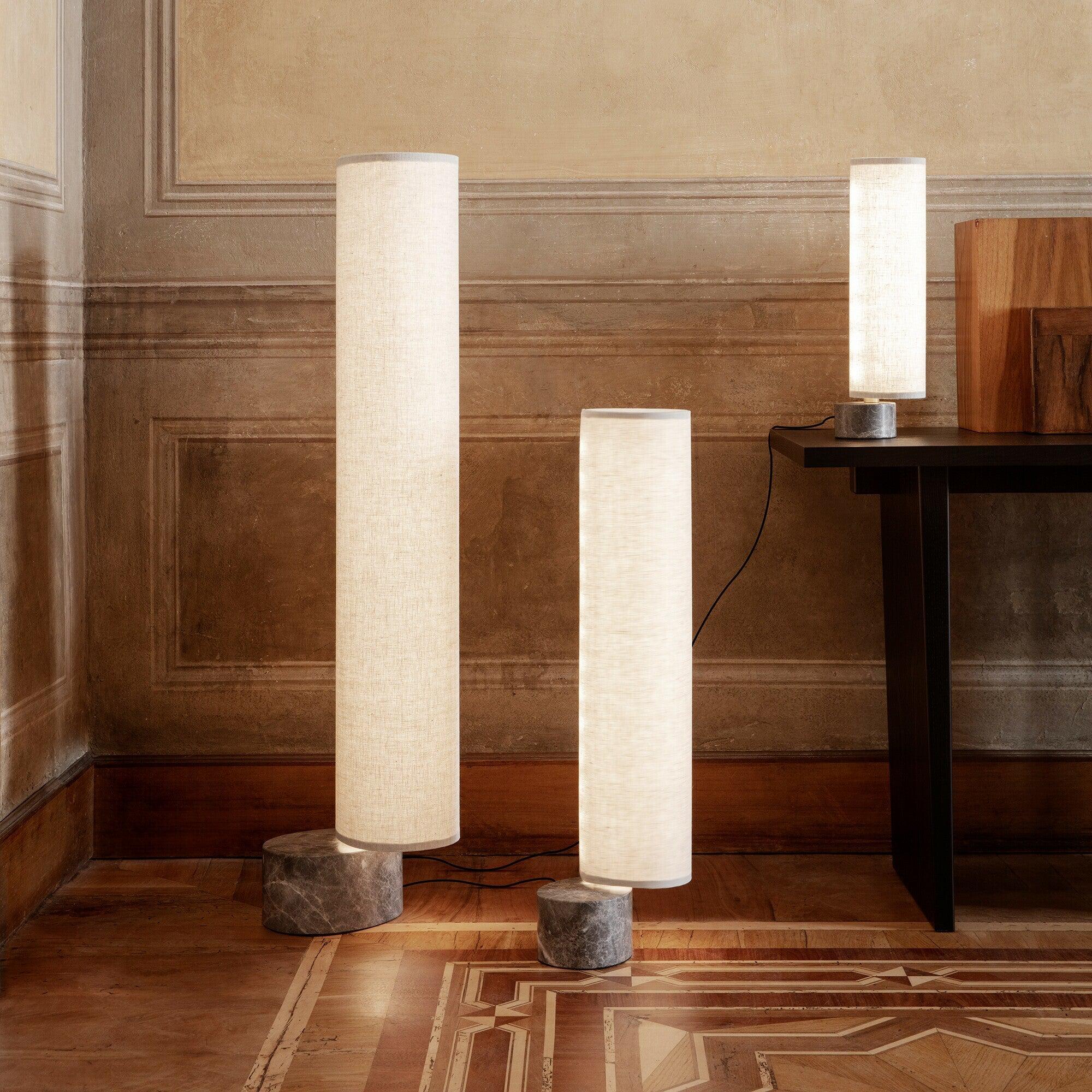 Gubi - Unbound LED Stehleuchte H 80cm-Gubi-Leinen weiß/Schirm-TOJU Interior