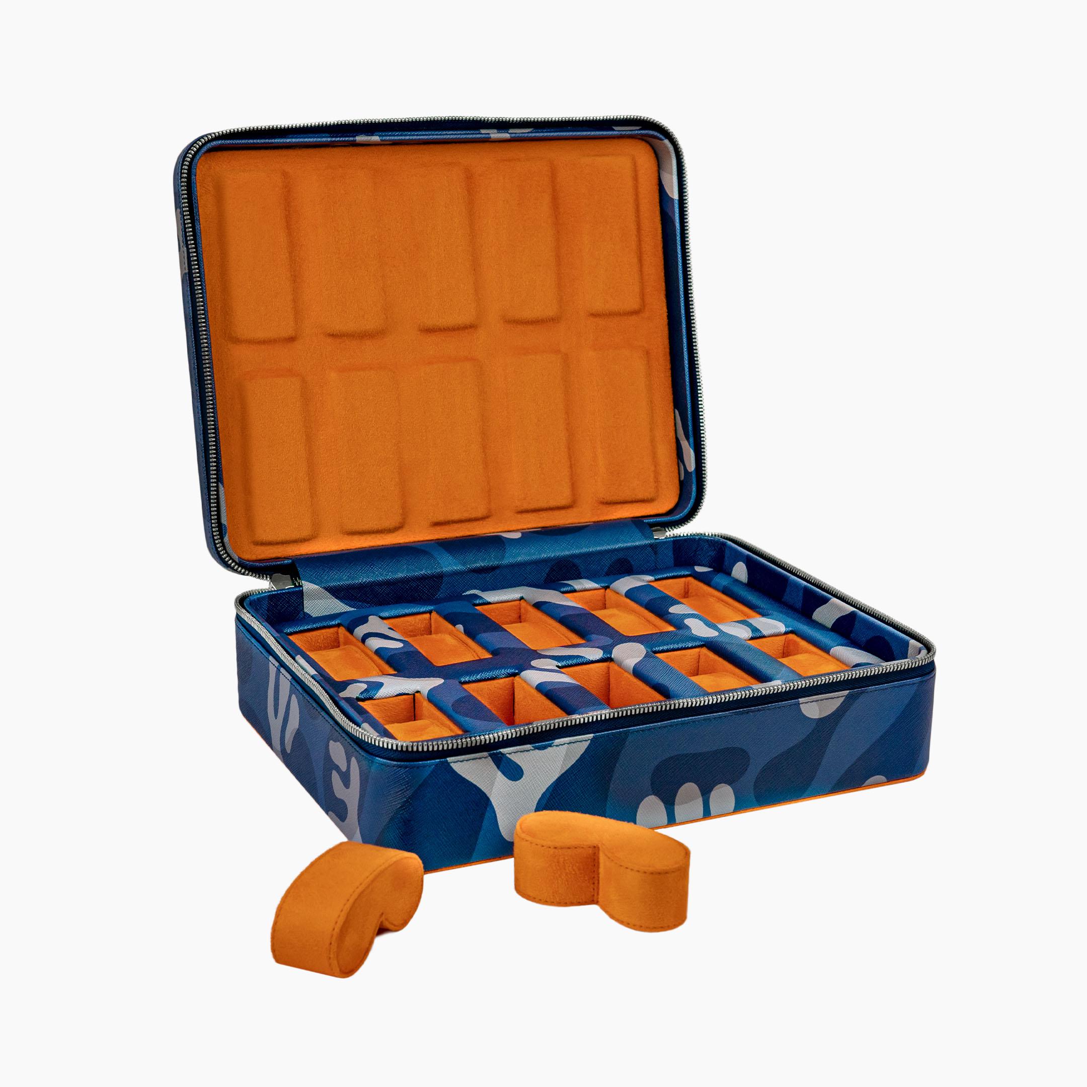 IFL Watches - Blue Camo Watch Box – 10 Uhren-Uhrenbox-TOJU Interior
