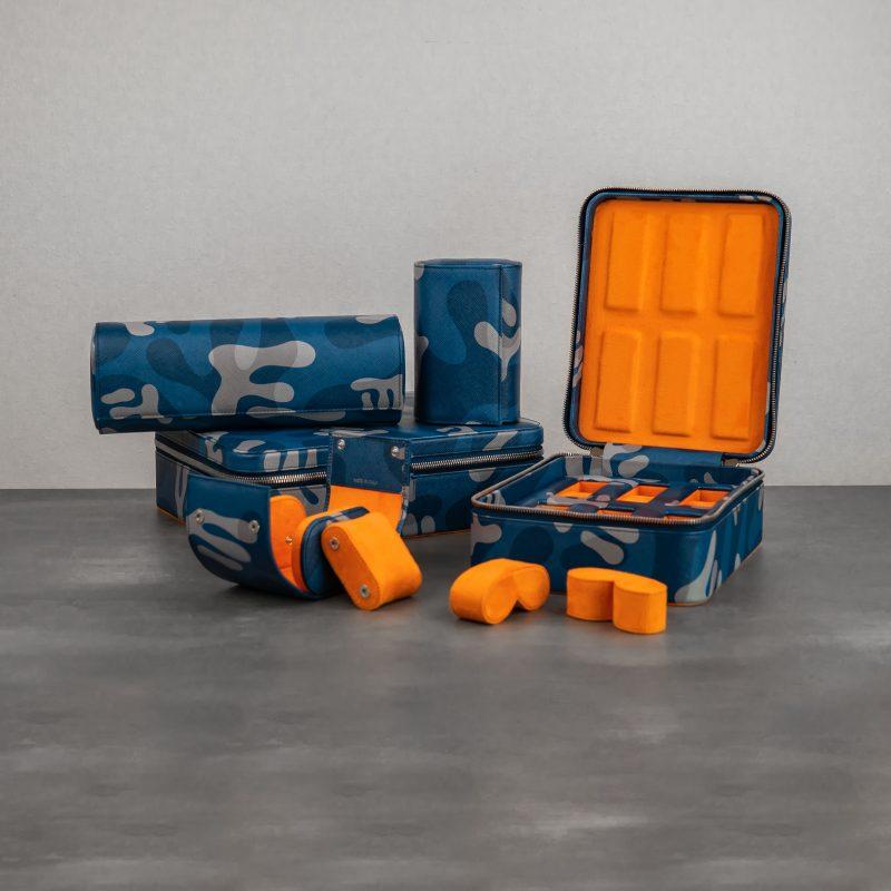 IFL Watches - Blue Camo Watch Box – 6 Uhren-Uhrenbox-TOJU Interior
