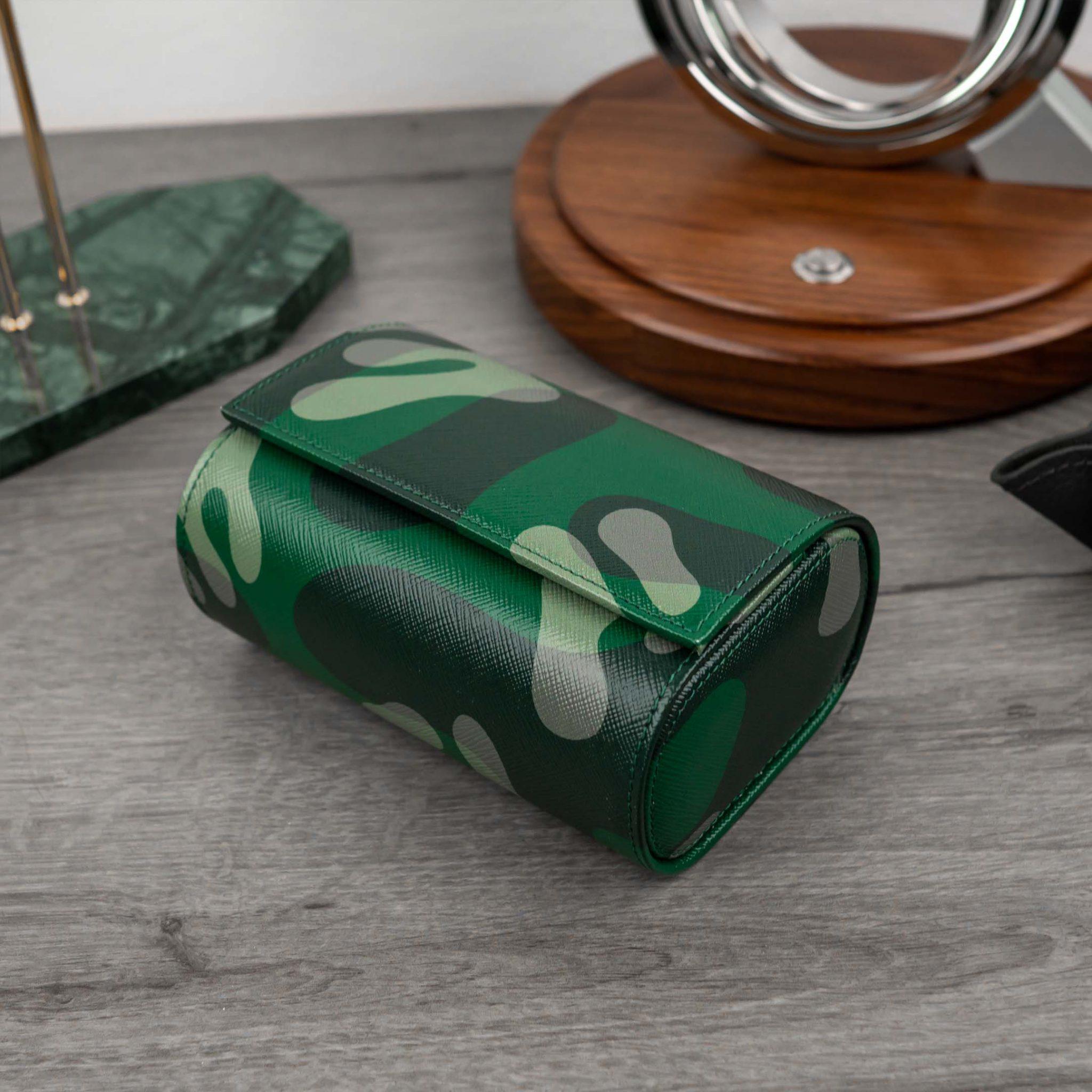 IFL Watches - Watch Roll - Green Camo Watch Roll für 2 Uhren-Uhrenrolle-TOJU Interior