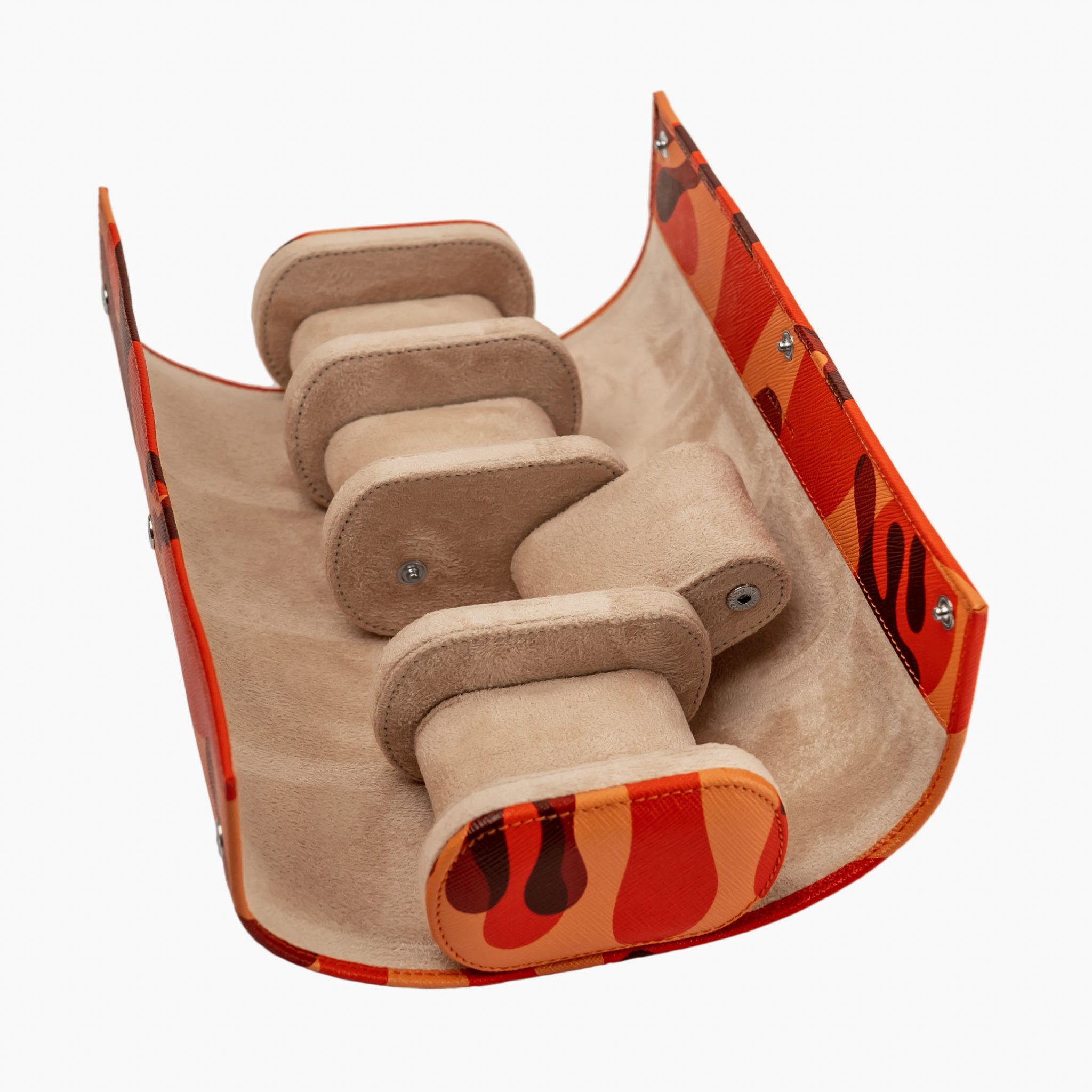 IFL Watches - Watch Roll - Orange Camo Roll für 4 Uhren-Uhrenrolle-TOJU Interior