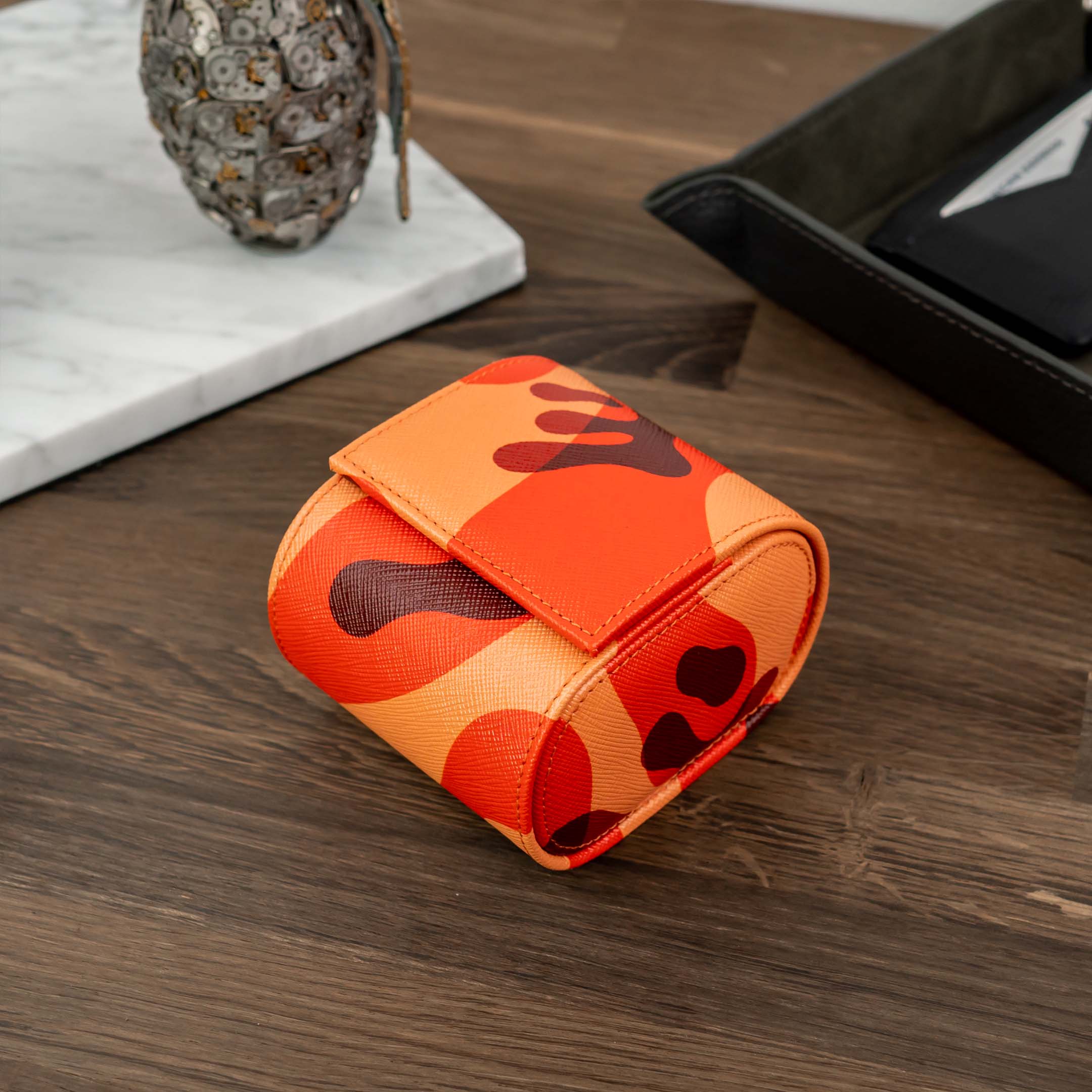 IFL Watches - Watch Roll - Orange Camo Watch Roll für 1 Uhr-Uhrenrolle-TOJU Interior