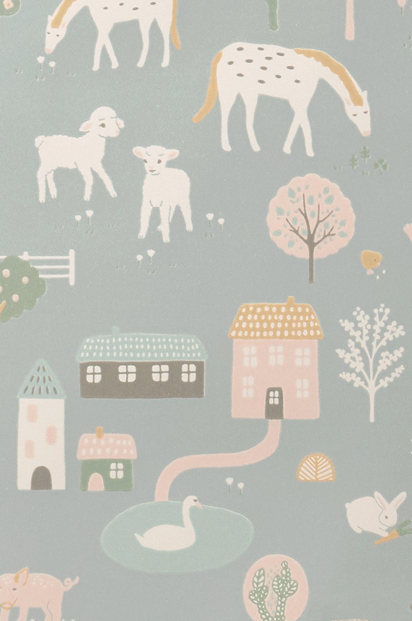 Majvillan - Tapete My Farm-Tapeten-Majvillan-Stone Blue-TOJU Interior