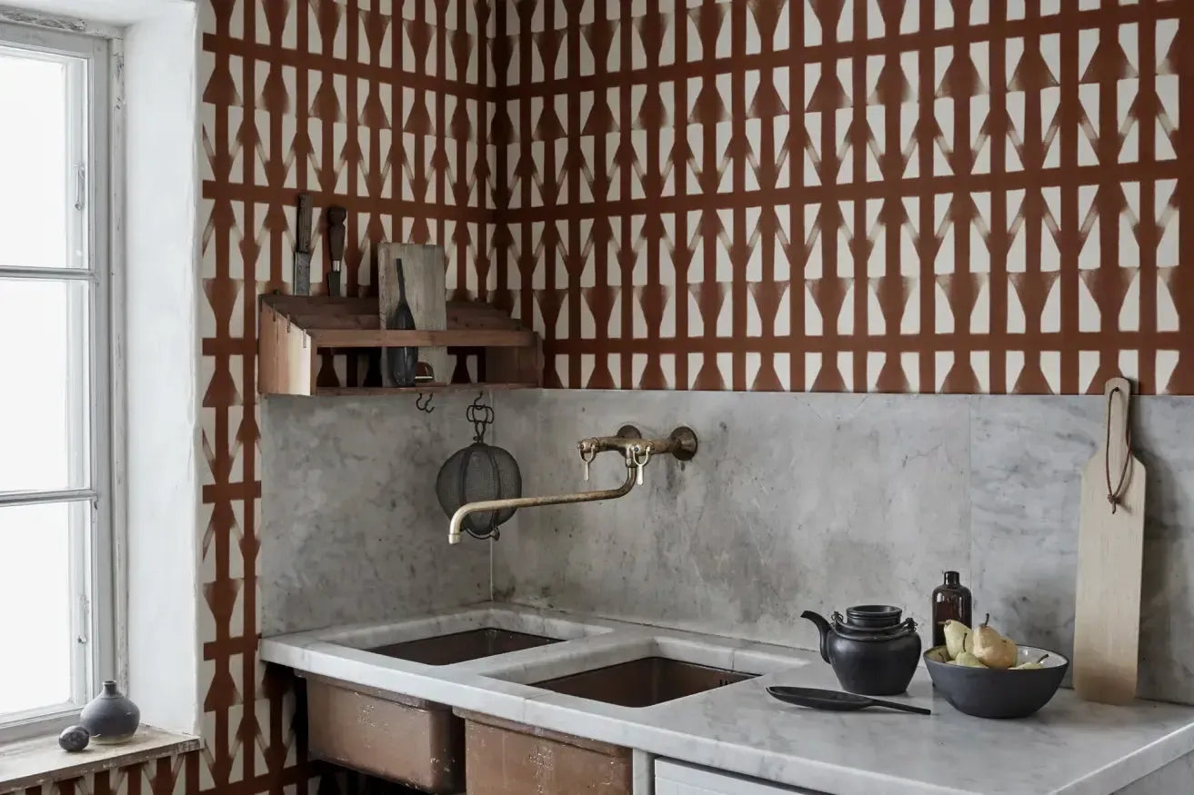 Sandberg - Tapete Shibori-Sandberg-Red-TOJU Interior