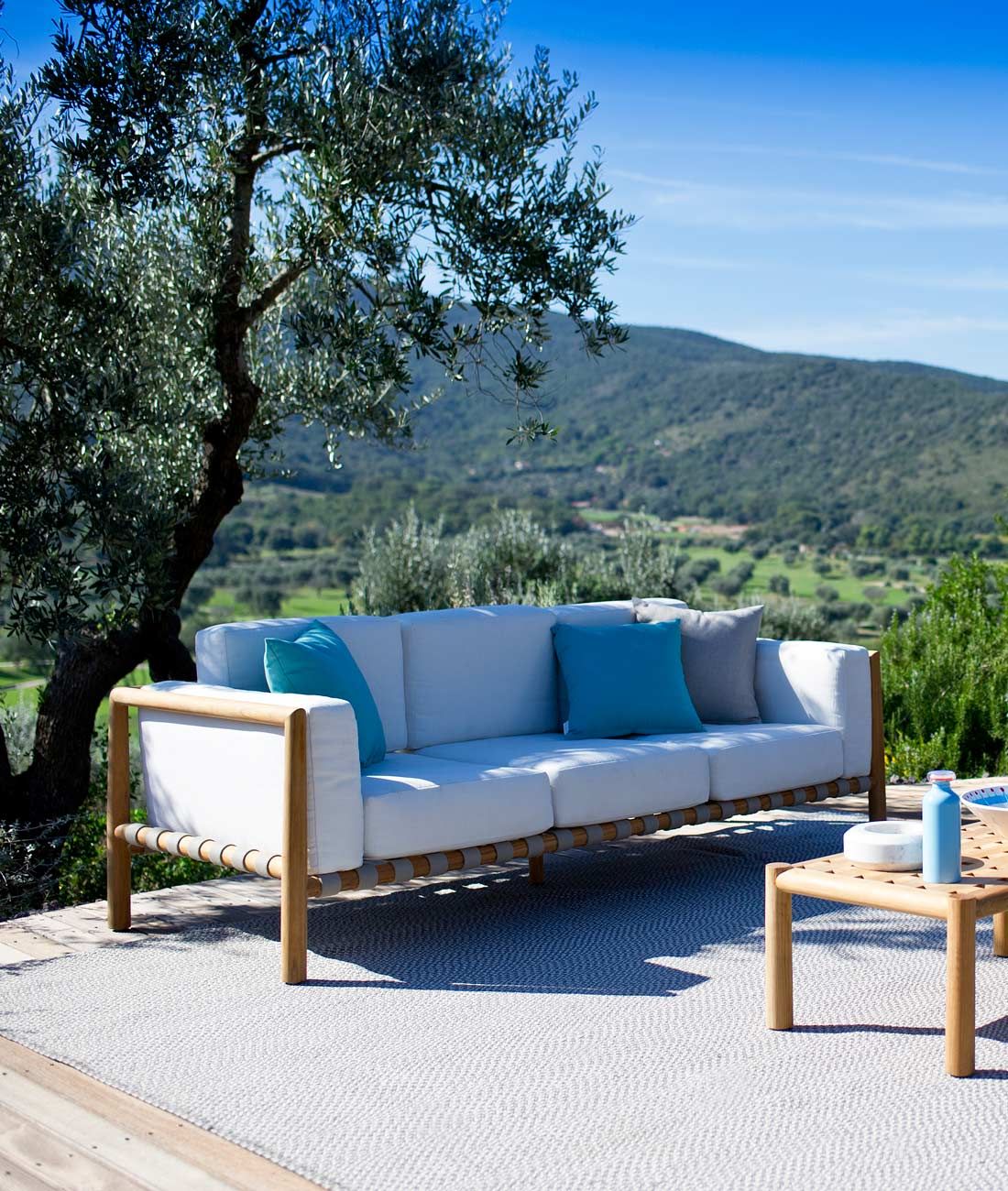 Unopiu - 3er-Sitzbank Pevero-Gartenbänke-Unopiu-Mit Kissen-TOJU Interior