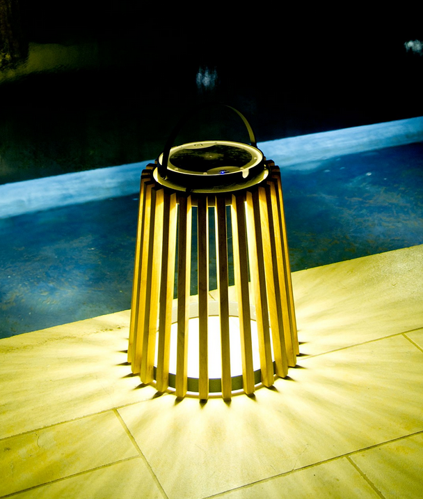 Unopiu - Bodenleuchte Solare aus Teakholz-Leuchte-Unopiu-TOJU Interior