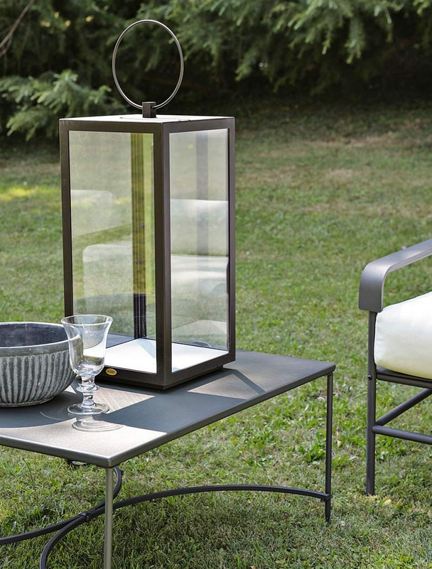 Unopiu - Lanterne Oslo verdrahtet mit Schukostecker-Leuchte-Unopiu-Bronze-TOJU Interior