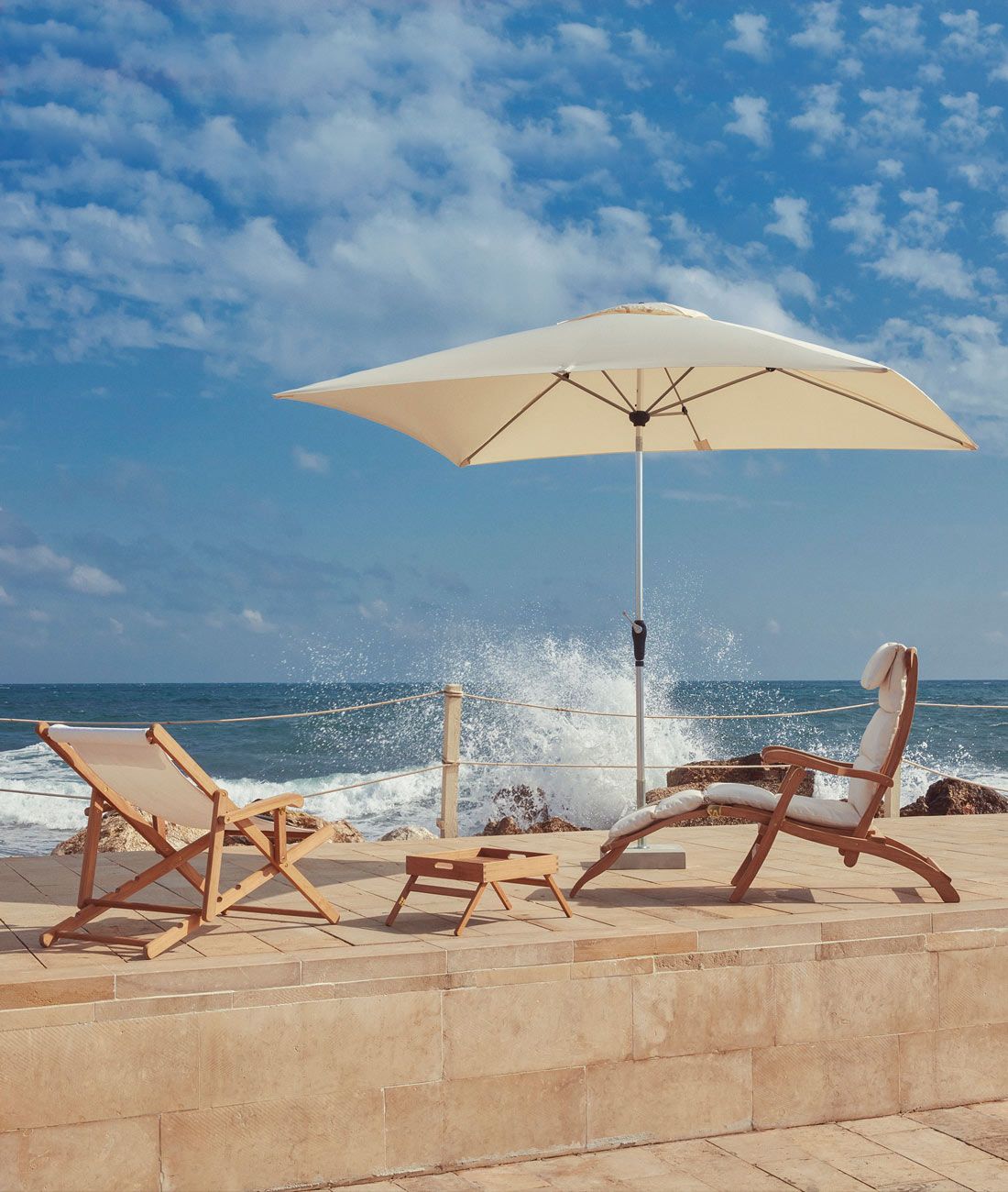 Unopiu - Rechteckiger Sonnenschirm Lipari 300 x 200-Sonnenschirm-Unopiu-Sandfarben-TOJU Interior