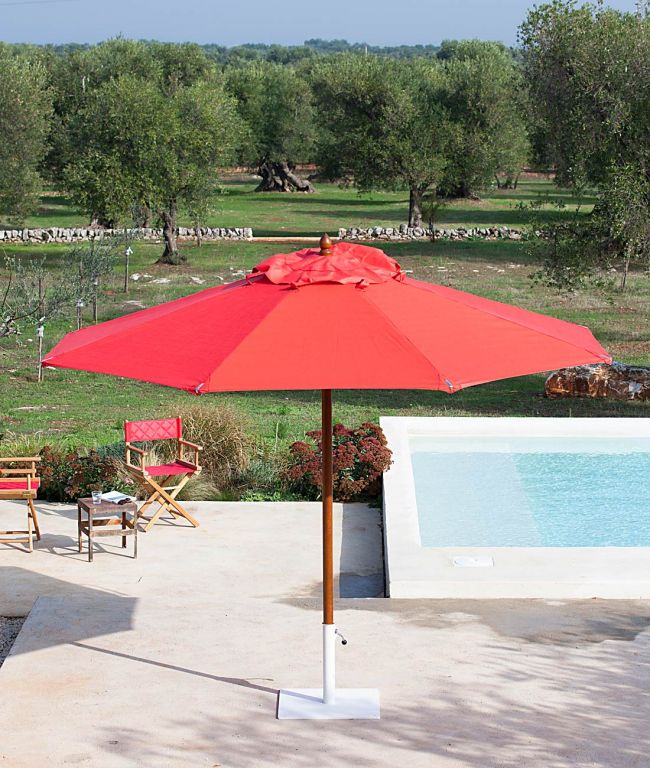 Unopiu - Runder Sonnenschirm Lipari-Sonnenschirm-Unopiu-Rot-400cm-TOJU Interior