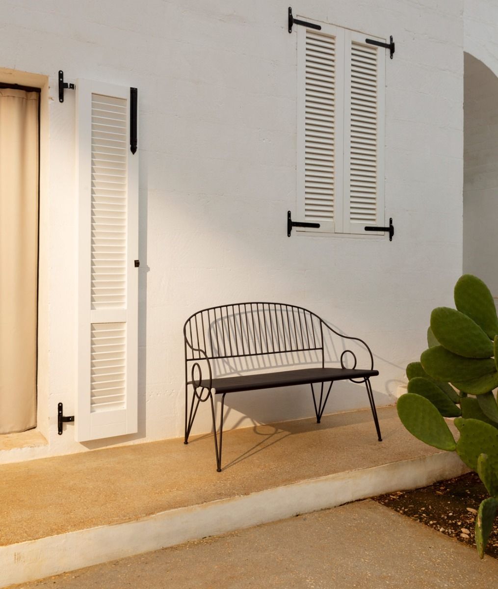 Unopiu - Sitzbank Ariete aus eisen in bronze-Stühle-Unopiu-Mit Polster-TOJU Interior