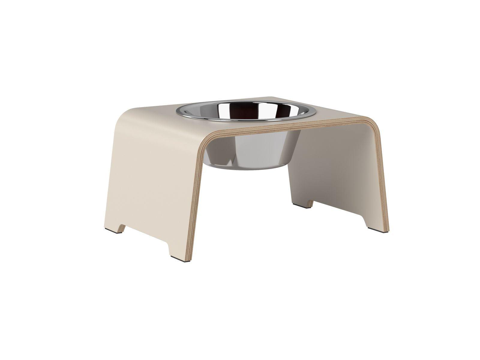 dogBar® Single M cashmere grey mit Edelstahl-Hundenapf-dogBar-TOJU Interior